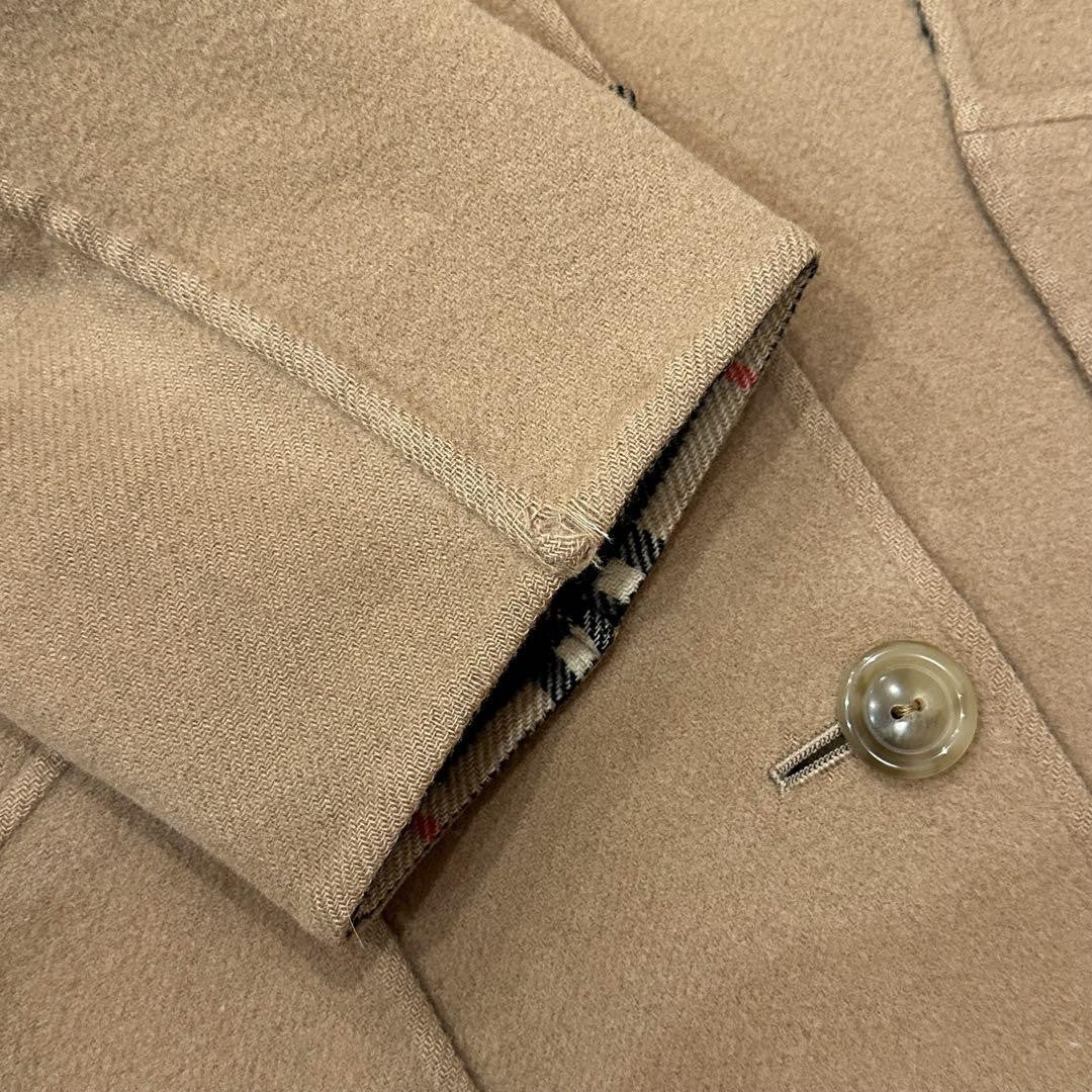 BURBERRYS Coat Nova Check Asian fit M US size S Wool Camel Authentic