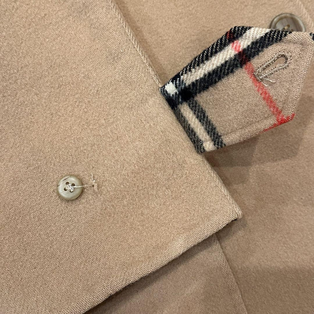 BURBERRYS Coat Nova Check Asian fit M US size S Wool Camel Authentic