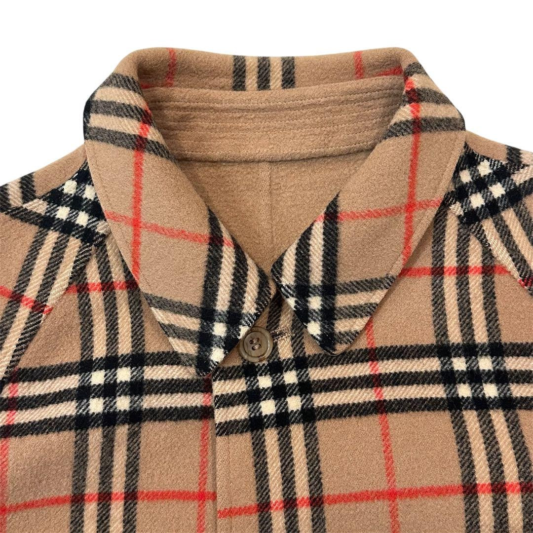 BURBERRYS Coat Nova Check Asian fit M US size S Wool Camel Authentic