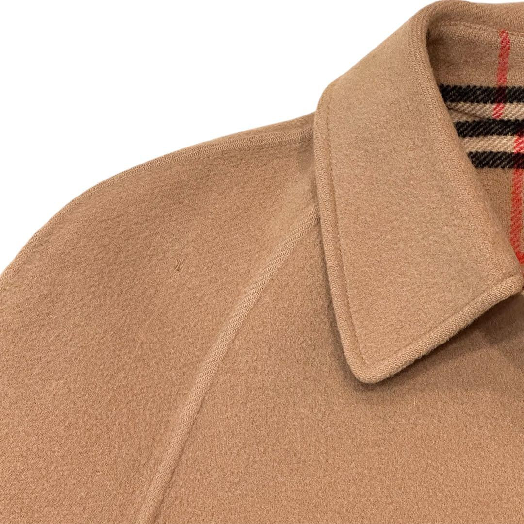 BURBERRYS Coat Nova Check Asian fit M US size S Wool Camel Authentic