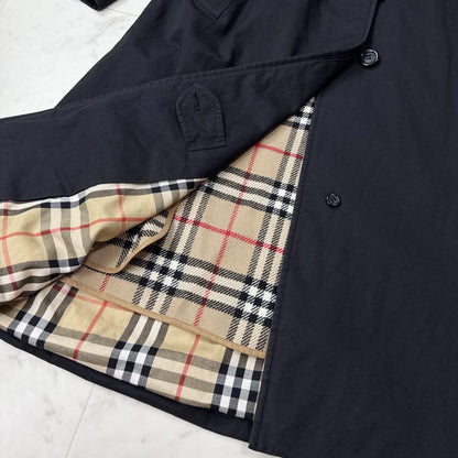 BURBERRY Coat Nova Check Asian fit S US size XS Black Authentic