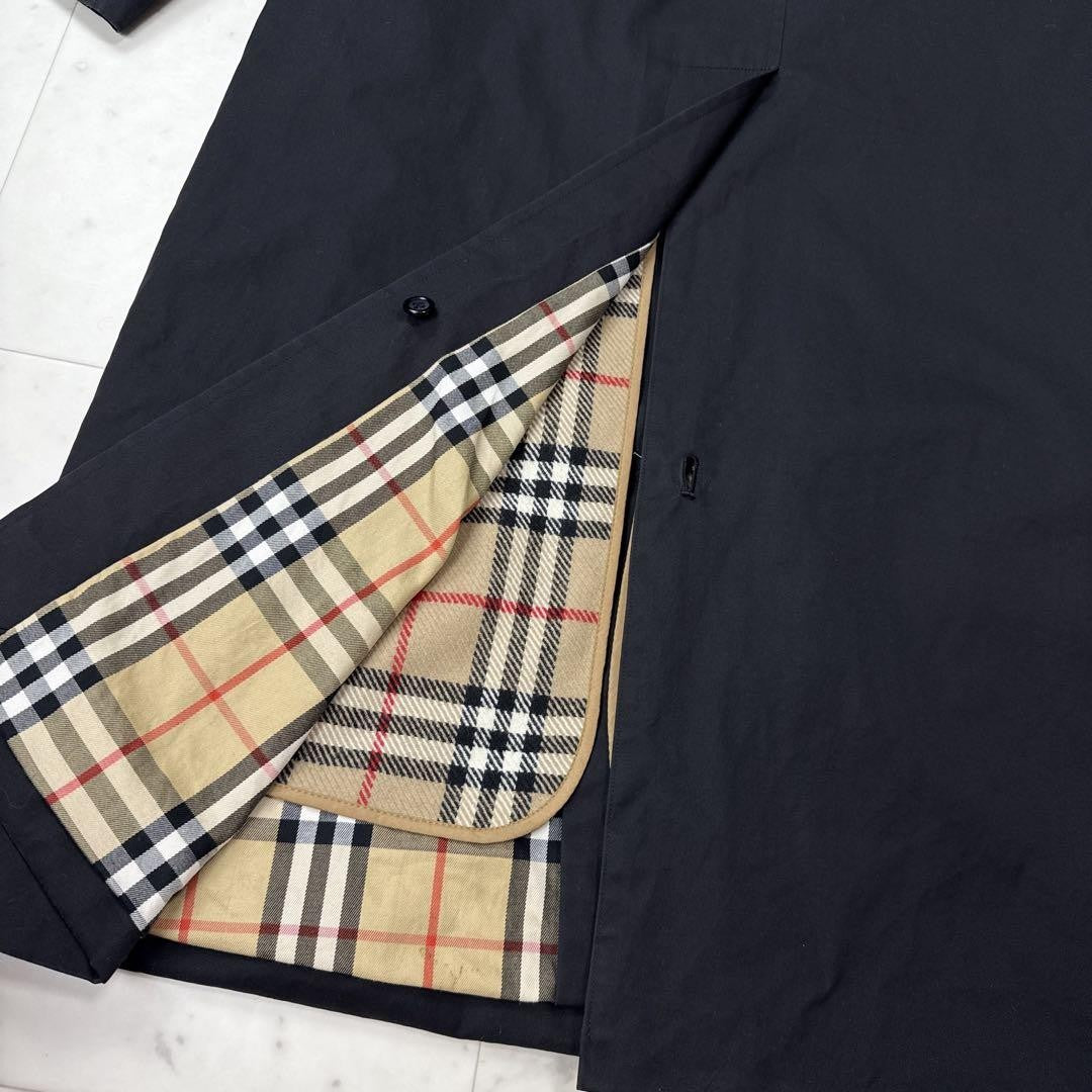 BURBERRY Coat Nova Check Asian fit S US size XS Black Authentic