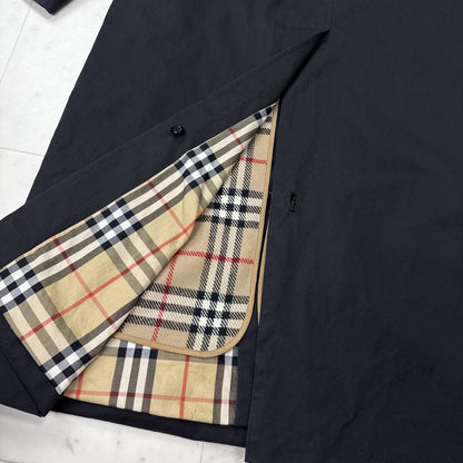 BURBERRY Coat Nova Check Asian fit S US size XS Black Authentic