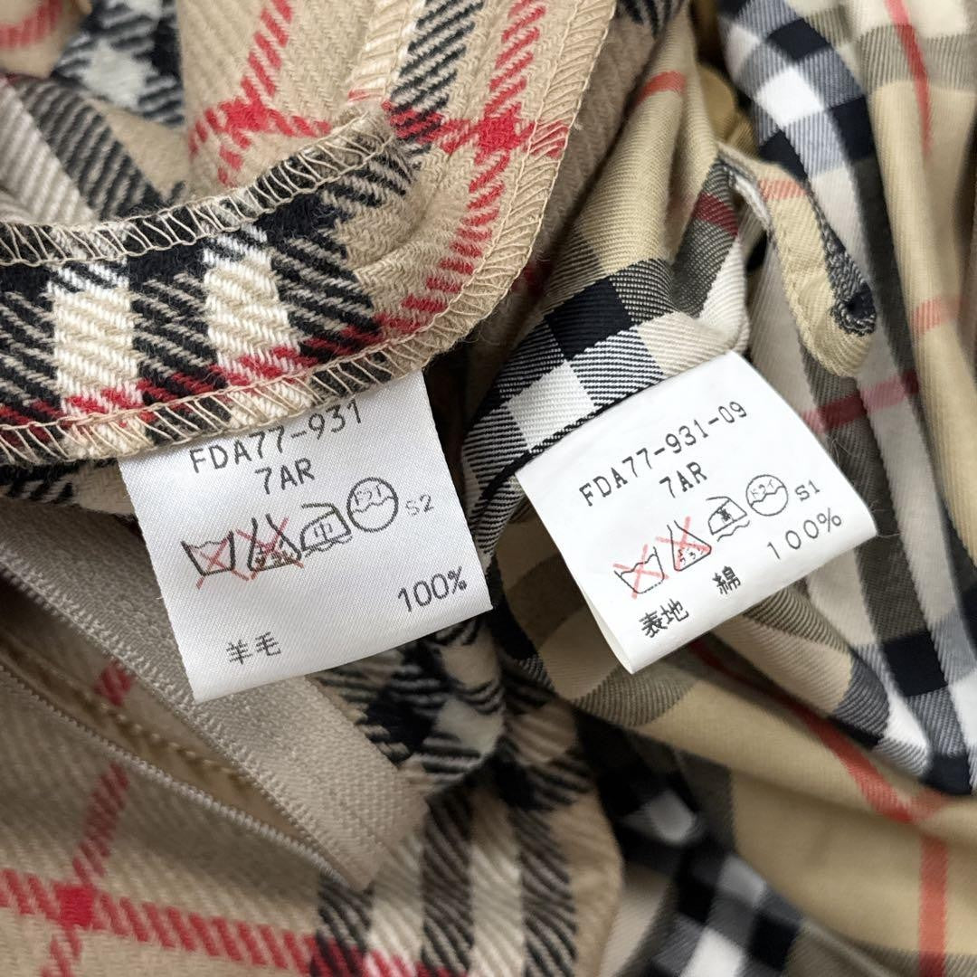 BURBERRY Coat Nova Check Asian fit S US size XS Black Authentic