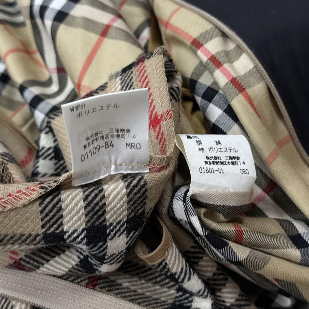 BURBERRY Coat Nova Check Asian fit S US size XS Black Authentic