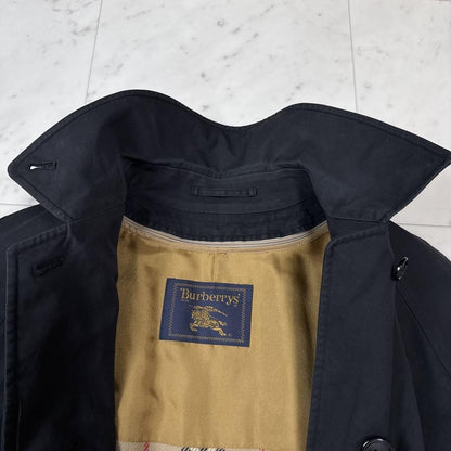 BURBERRY Coat Nova Check Asian fit S US size XS Black Authentic