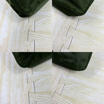 PRADA Accessory Pouch Hand Bag Tote Purse Logo Nylon Green Authentic