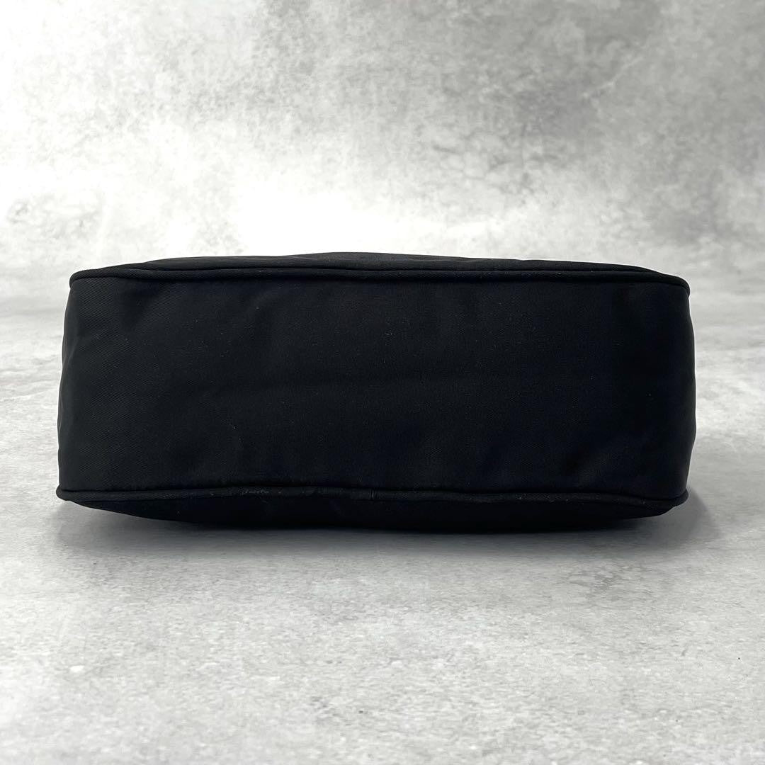 PRADA Accessory Pouch Hand Bag Tote Purse Logo Nylon Black Authentic