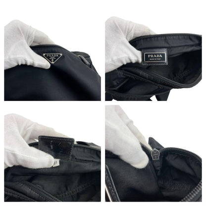 PRADA Shoulder Bag Purse Logo Nylon Black Authentic