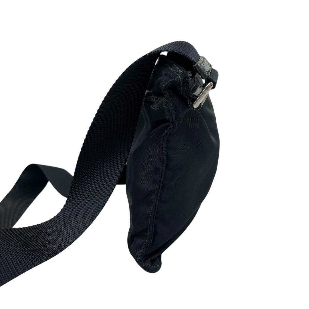 PRADA Shoulder Bag Purse Logo Nylon Black Authentic