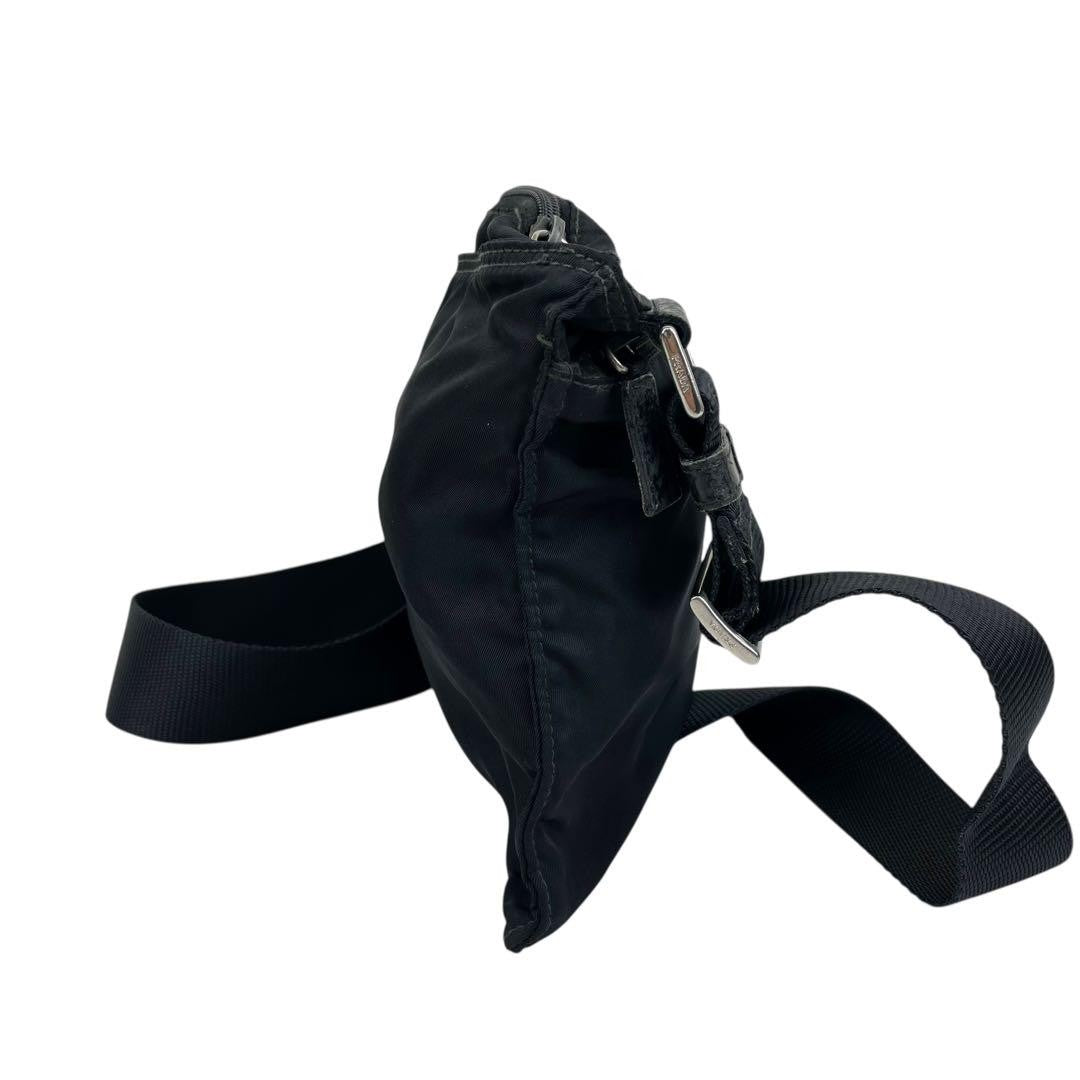 PRADA Shoulder Bag Purse Logo Nylon Black Authentic