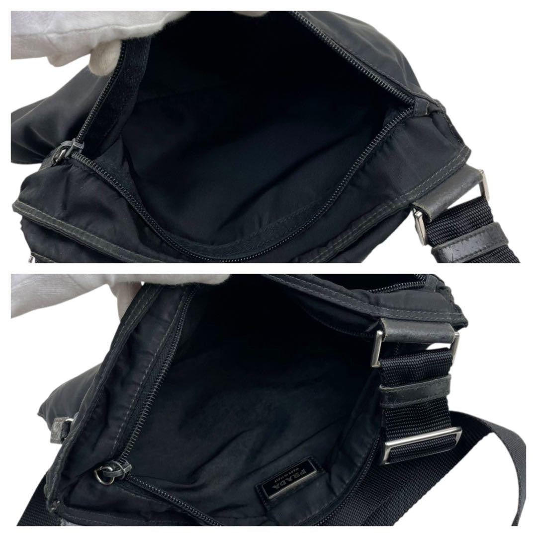 PRADA Shoulder Bag Purse Logo Nylon Black Authentic