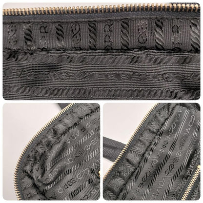 PRADA Hand Bag Tote Purse Logo Nylon Black Authentic