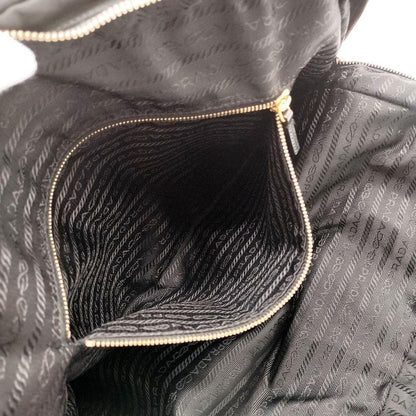 PRADA Hand Bag Tote Purse Logo Nylon Black Authentic