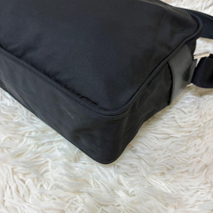 PRADA Shoulder Camera Bag Purse Logo Nylon Black Authentic