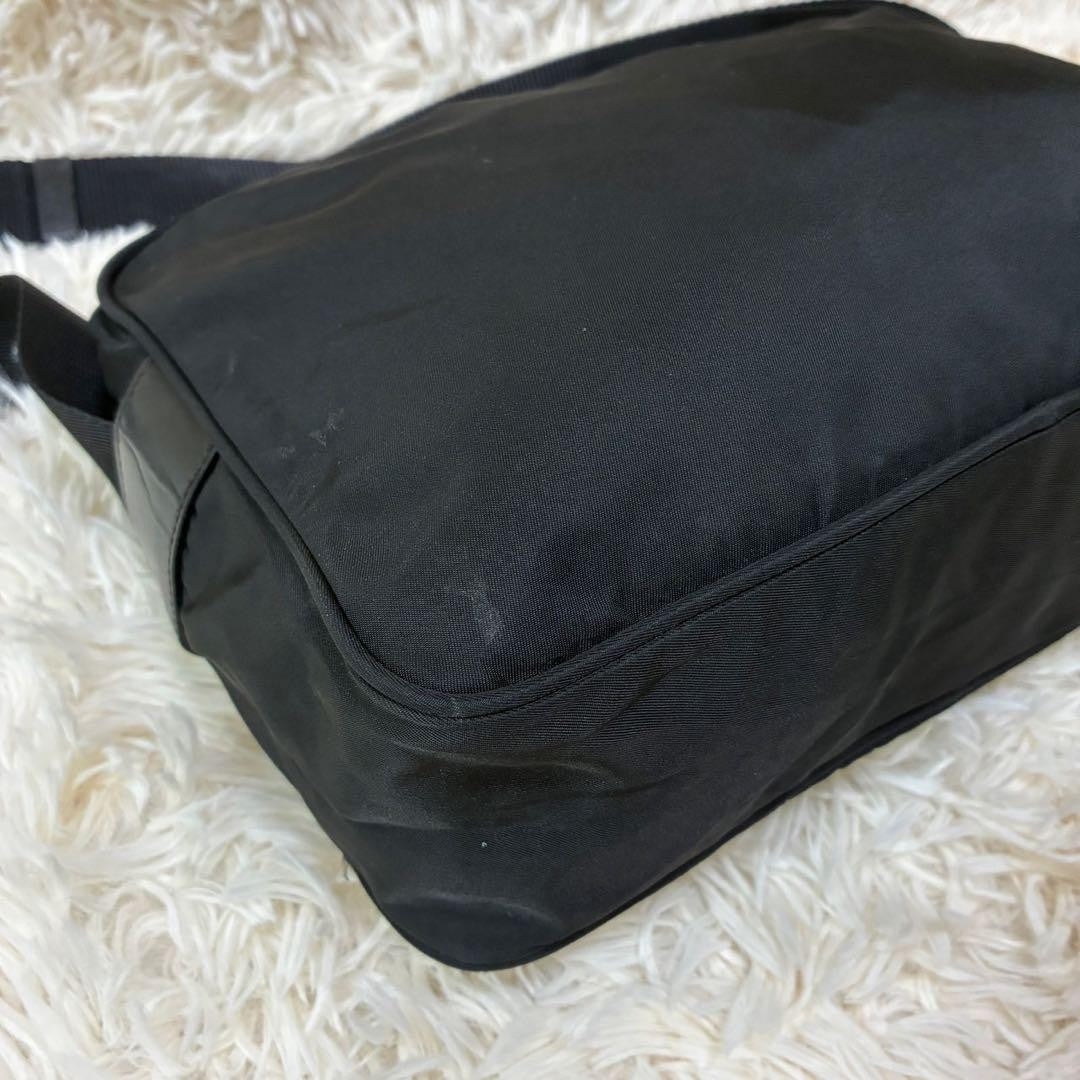 PRADA Shoulder Camera Bag Purse Logo Nylon Black Authentic