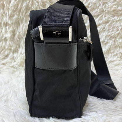 PRADA Shoulder Camera Bag Purse Logo Nylon Black Authentic