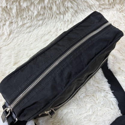 PRADA Shoulder Camera Bag Purse Logo Nylon Black Authentic