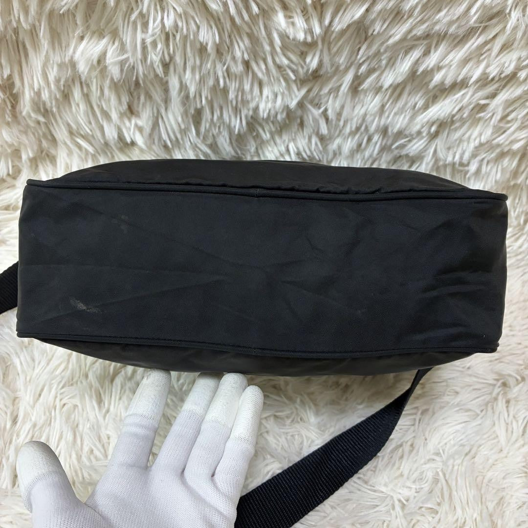PRADA Shoulder Camera Bag Purse Logo Nylon Black Authentic