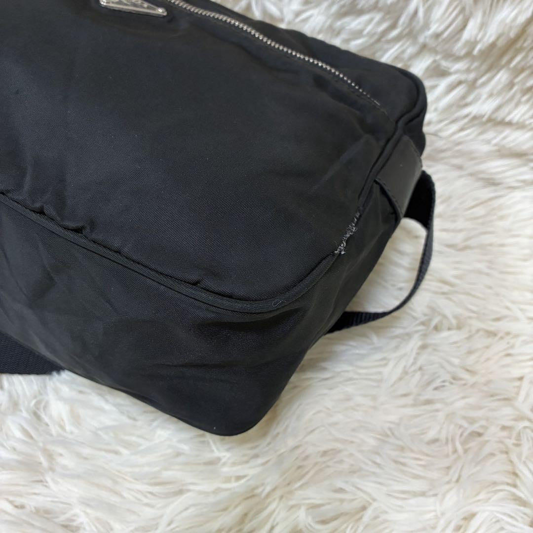 PRADA Shoulder Camera Bag Purse Logo Nylon Black Authentic