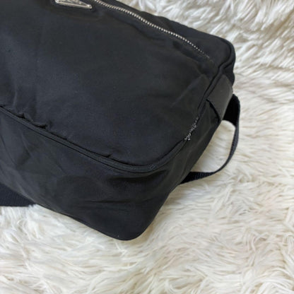 PRADA Shoulder Camera Bag Purse Logo Nylon Black Authentic