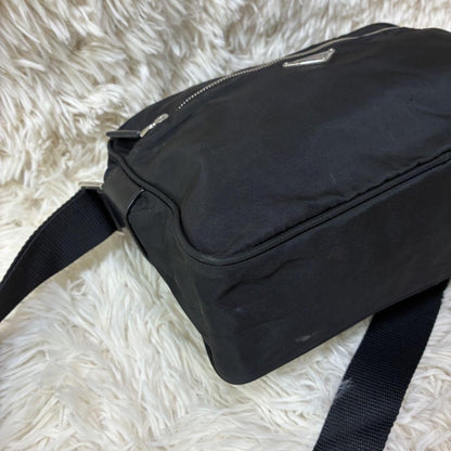 PRADA Shoulder Camera Bag Purse Logo Nylon Black Authentic