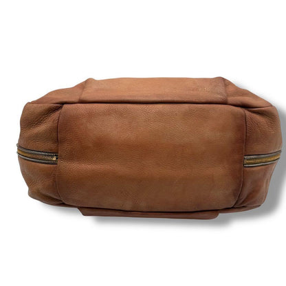 PRADA Hand Bag Tote Purse Leather Brown Authentic