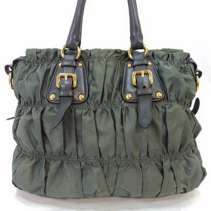 PRADA Hand Shoulder Bag Tote Purse 2way Nylon Leather Authentic