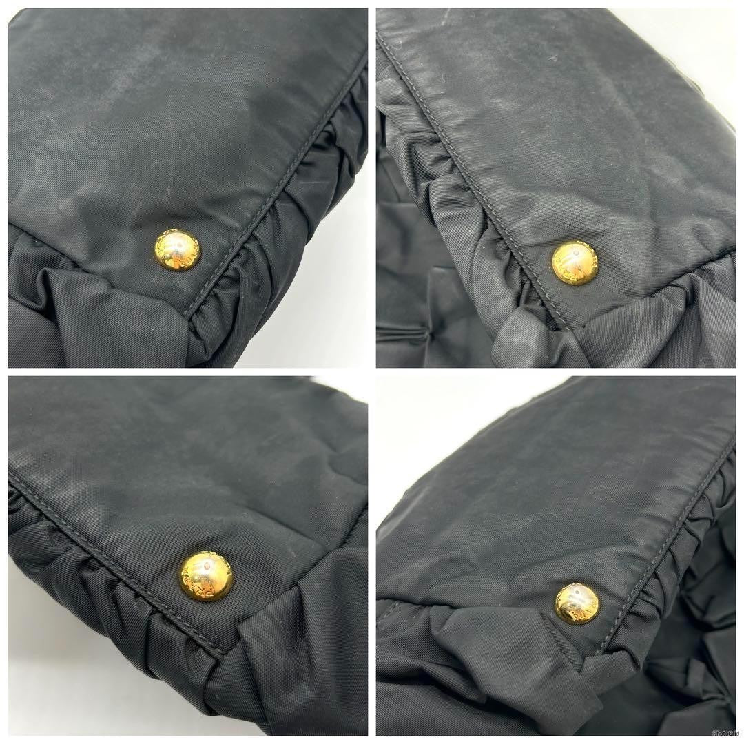 PRADA Hand Bag Tote Purse Logo Black Authentic