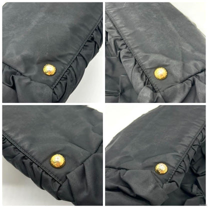 PRADA Hand Bag Tote Purse Logo Black Authentic