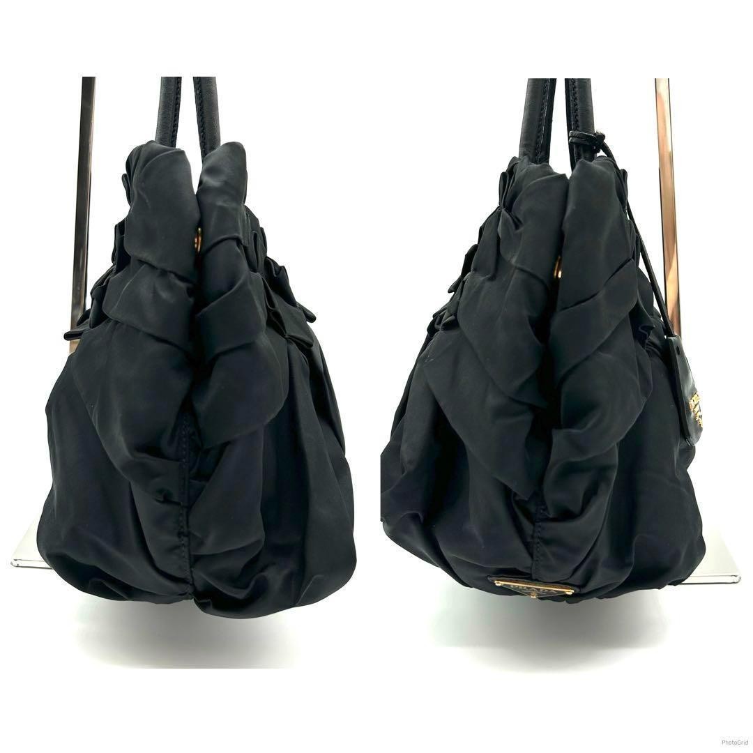 PRADA Hand Bag Tote Purse Logo Black Authentic