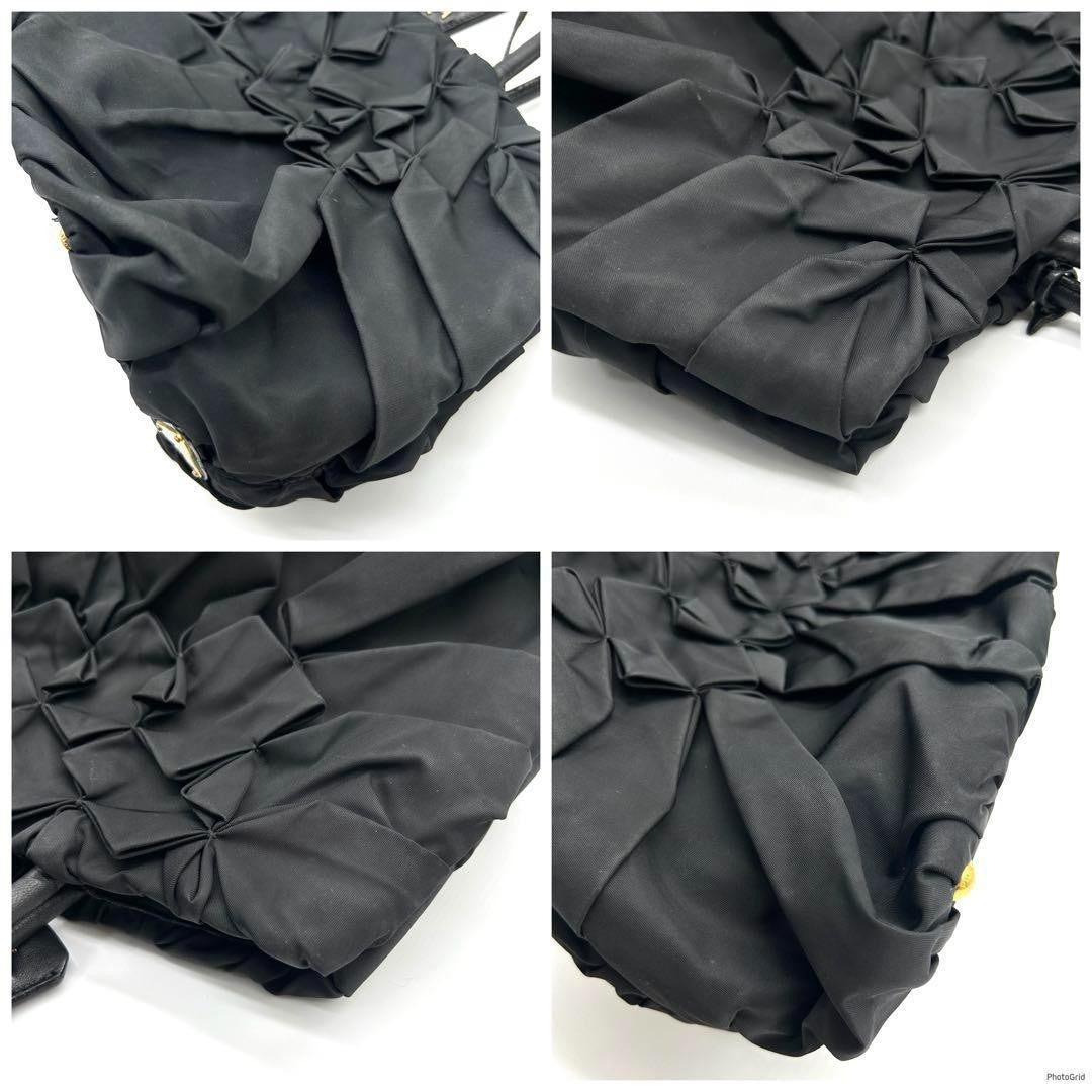 PRADA Hand Bag Tote Purse Logo Black Authentic