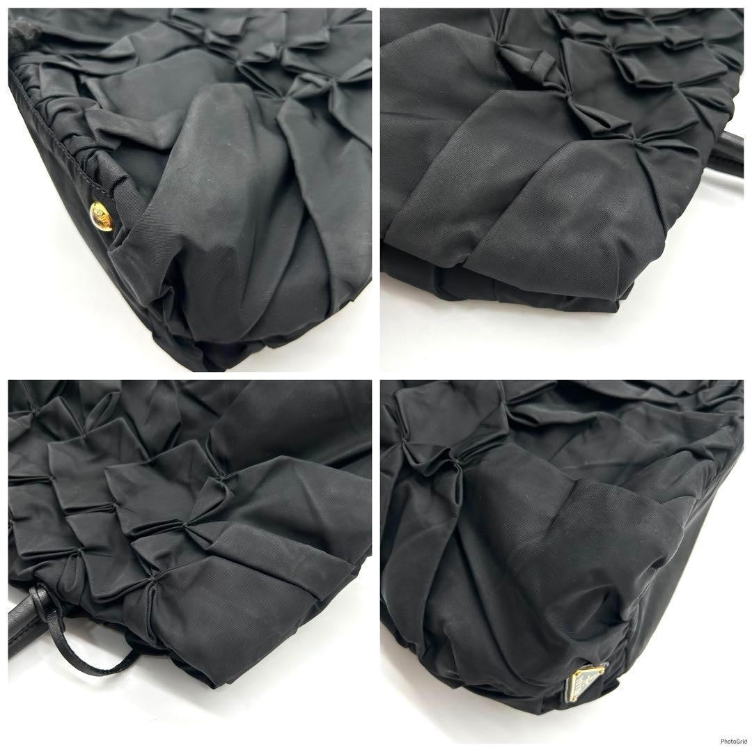 PRADA Hand Bag Tote Purse Logo Black Authentic