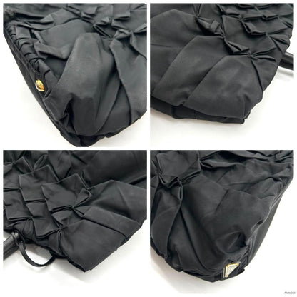 PRADA Hand Bag Tote Purse Logo Black Authentic