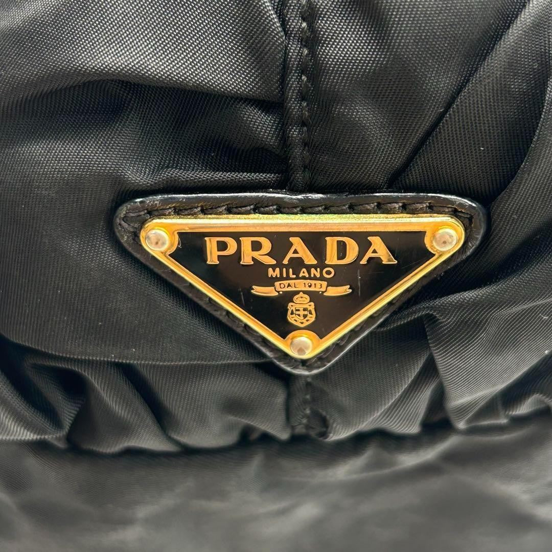 PRADA Hand Bag Tote Purse Logo Black Authentic