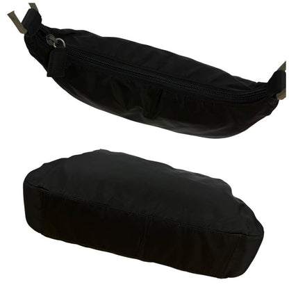 PRADA Hand Shoulder Bag Tote Purse Logo Nylon Black Authentic