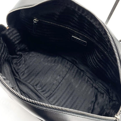 PRADA Mini Boston Hand Bag Tote Purse Logo Nylon Leather Black Brown Authentic
