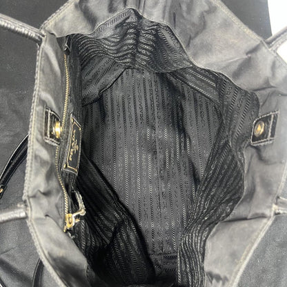 PRADA Hand Shoulder Bag Tote Purse 2way Leather Black Authentic