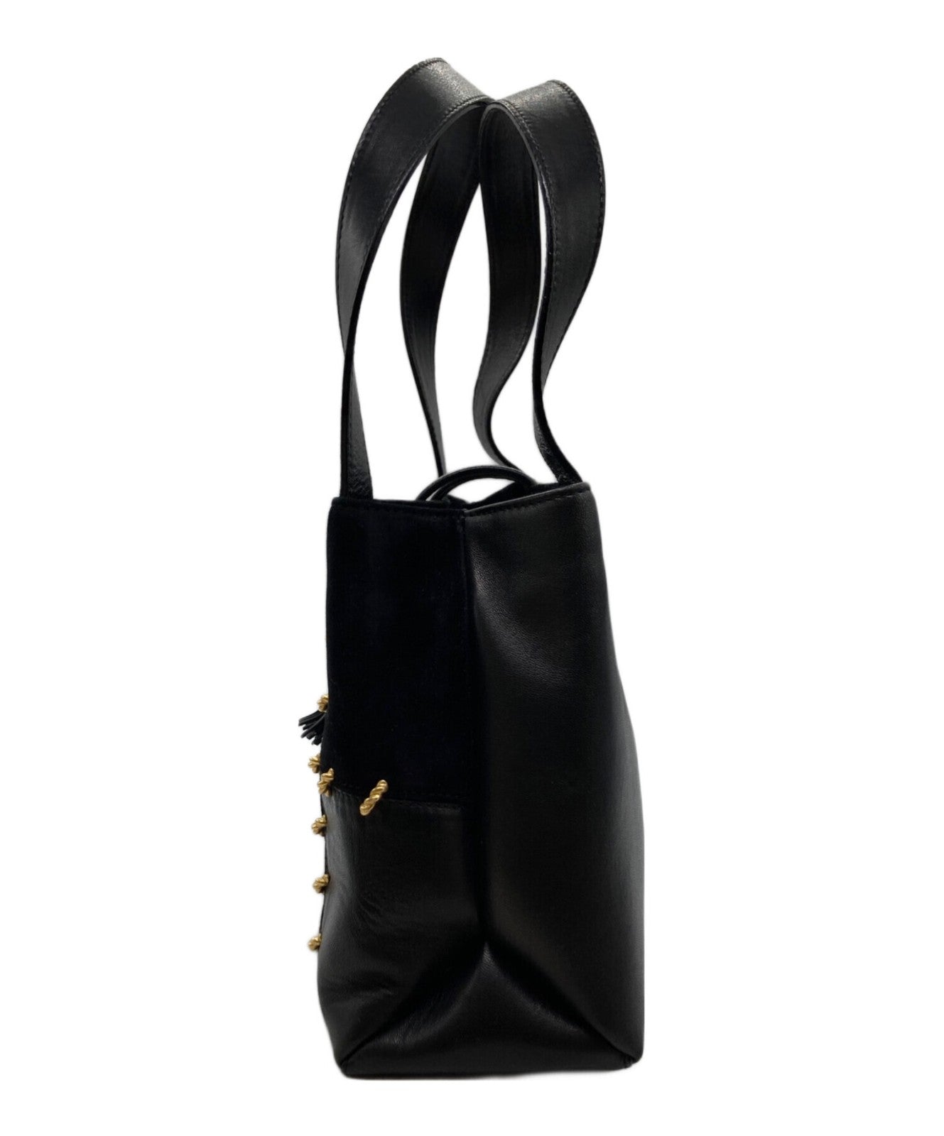 Salvatore Ferragamo Hand Bag Tote Purse patchwork Black Authentic