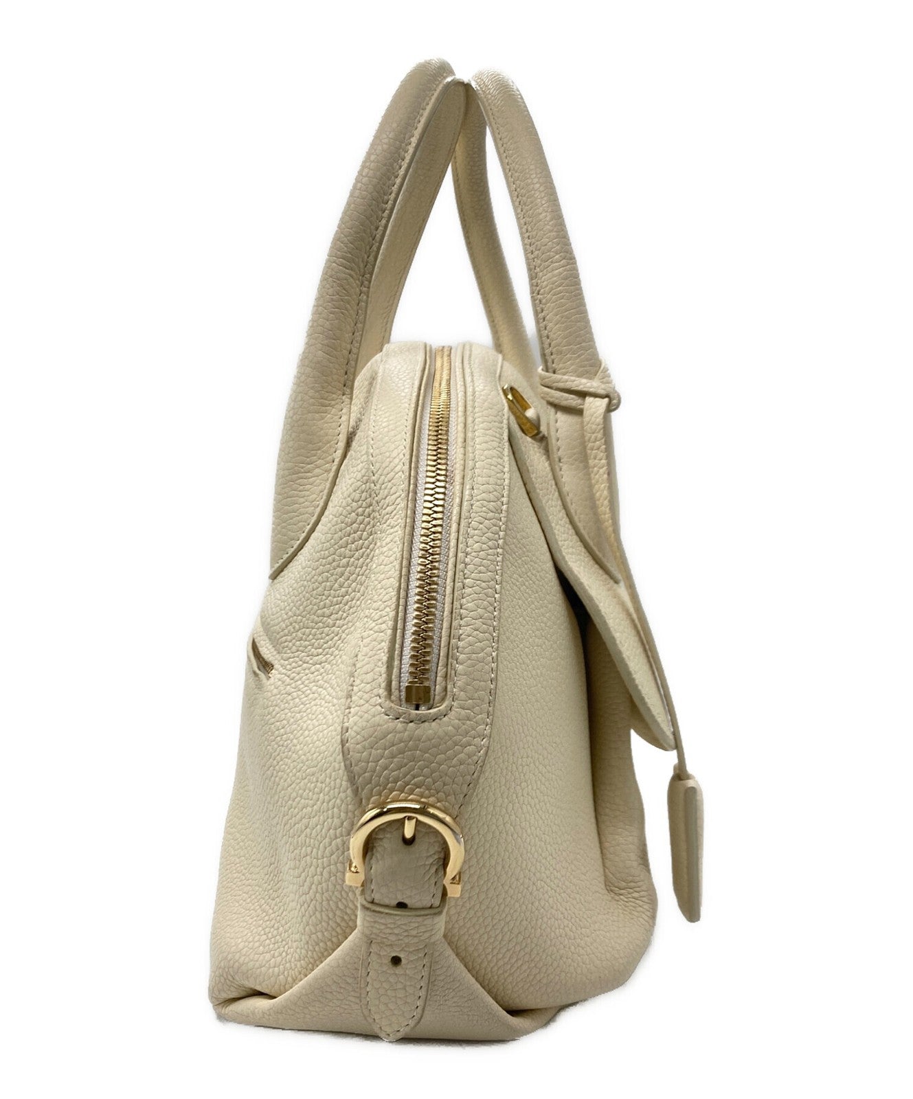 Salvatore Ferragamo Hand Shoulder Bag Tote Purse 2way Off White Authentic