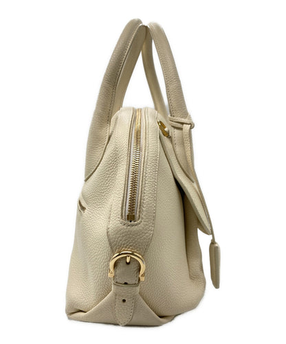 Salvatore Ferragamo Hand Shoulder Bag Tote Purse 2way Off White Authentic
