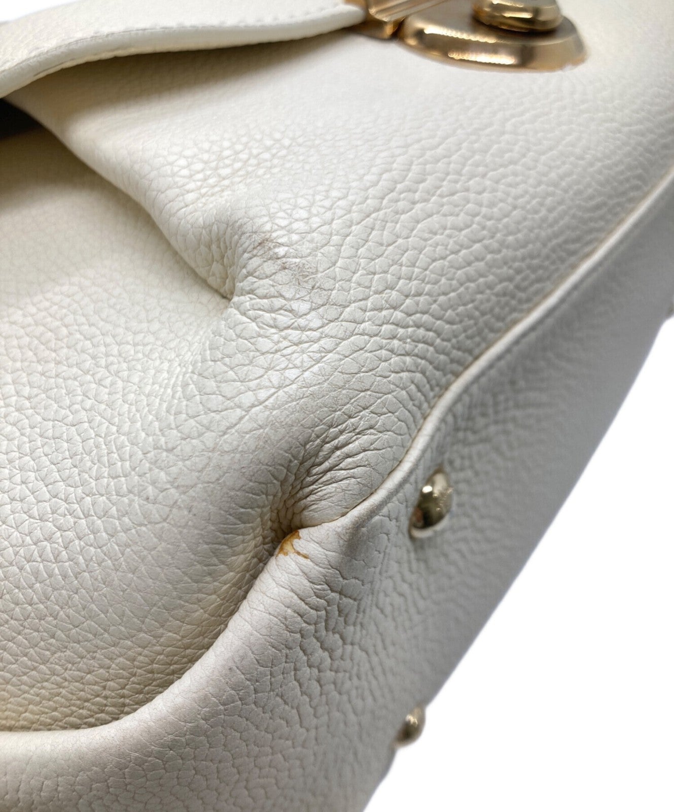 Salvatore Ferragamo Hand Shoulder Bag Tote Purse 2way Off White Authentic