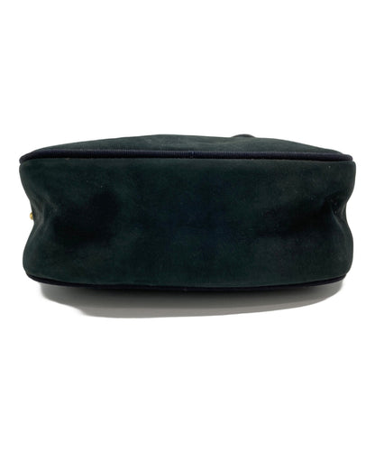 Salvatore Ferragamo Shoulder Bag Purse Vara Suede Navy Authentic