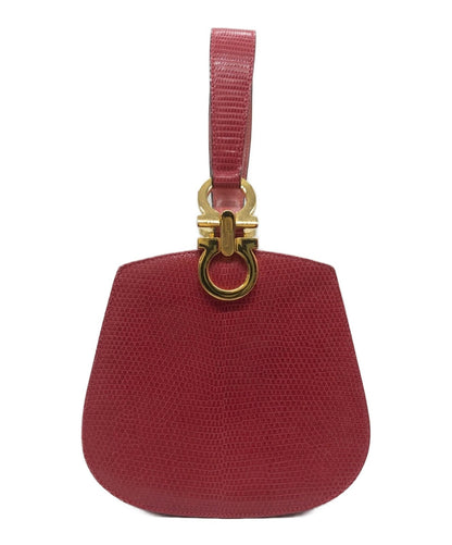 Salvatore Ferragamo Hand Bag Tote Purse Gancini Leather Pink Authentic