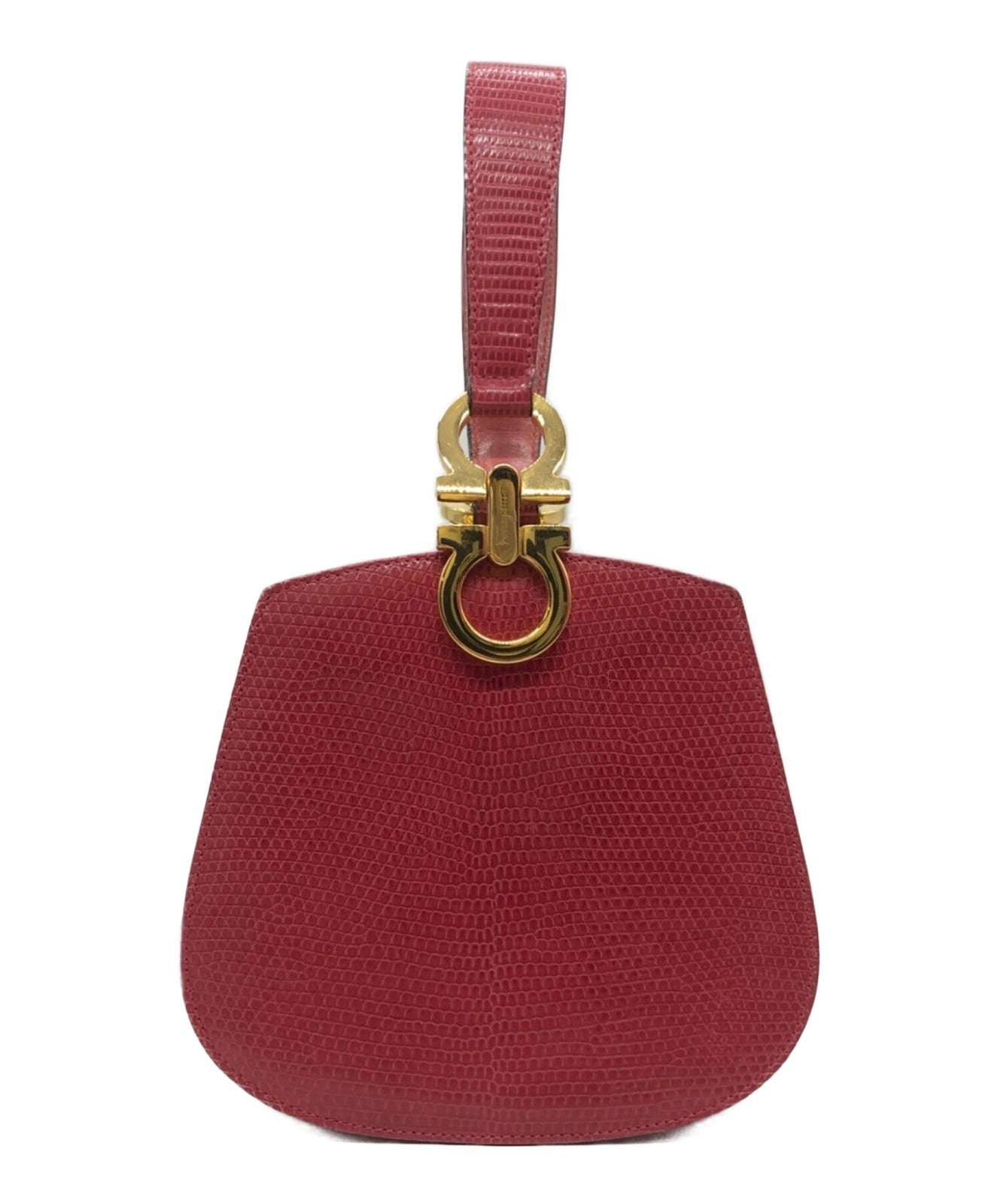 Salvatore Ferragamo Hand Bag Tote Purse Gancini Leather Pink Authentic