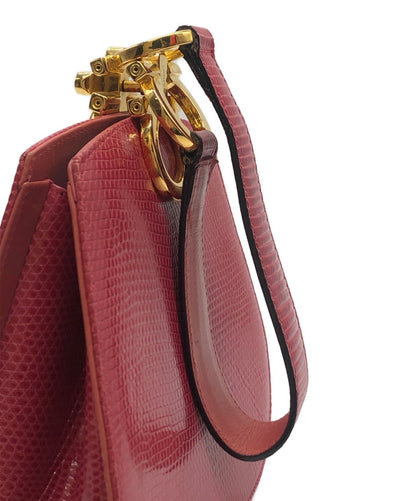 Salvatore Ferragamo Hand Bag Tote Purse Gancini Leather Pink Authentic