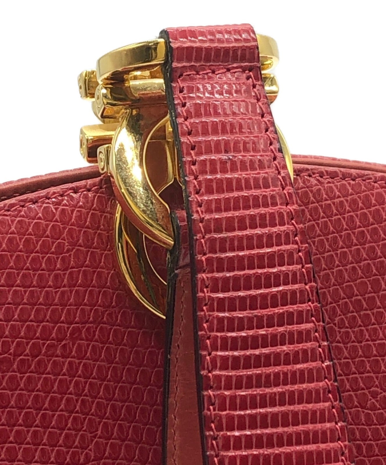 Salvatore Ferragamo Hand Bag Tote Purse Gancini Leather Pink Authentic