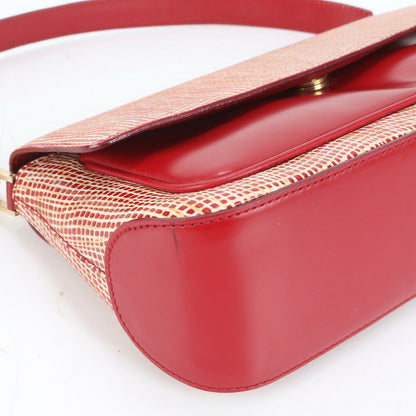 Salvatore Ferragamo Hand Shoulder Bag Tote Purse Gancini Leather Red Authentic