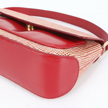 Salvatore Ferragamo Hand Shoulder Bag Tote Purse Gancini Leather Red Authentic