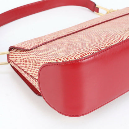 Salvatore Ferragamo Hand Shoulder Bag Tote Purse Gancini Leather Red Authentic